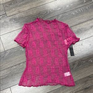 L&B Vibrant Pink Lace Blouse